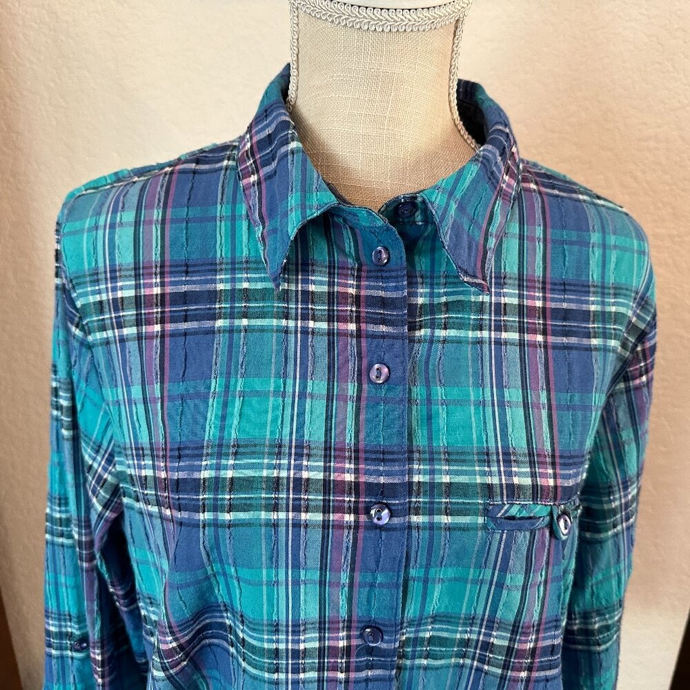 ALLISON DALEY Ultramarine Blue Plaid Top - Picture 7 of 9
